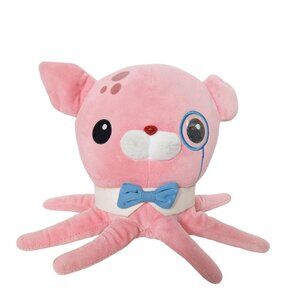 Potdemiel Huahang Pink Cat Octopus Plush Blue Bowtie 7"